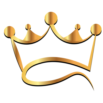 Modern Day King Logo. Stylized Golden Crown